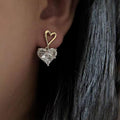 korean diamond heart earring