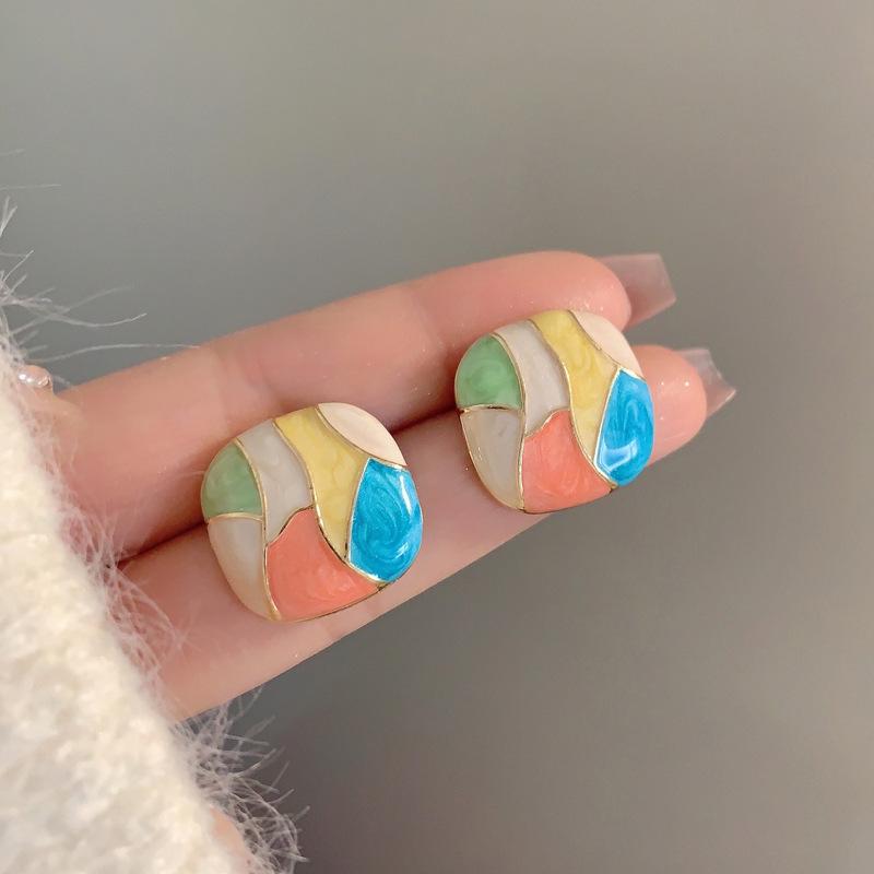 Koreanb Korean Luxurious Multicolor Stud Earring