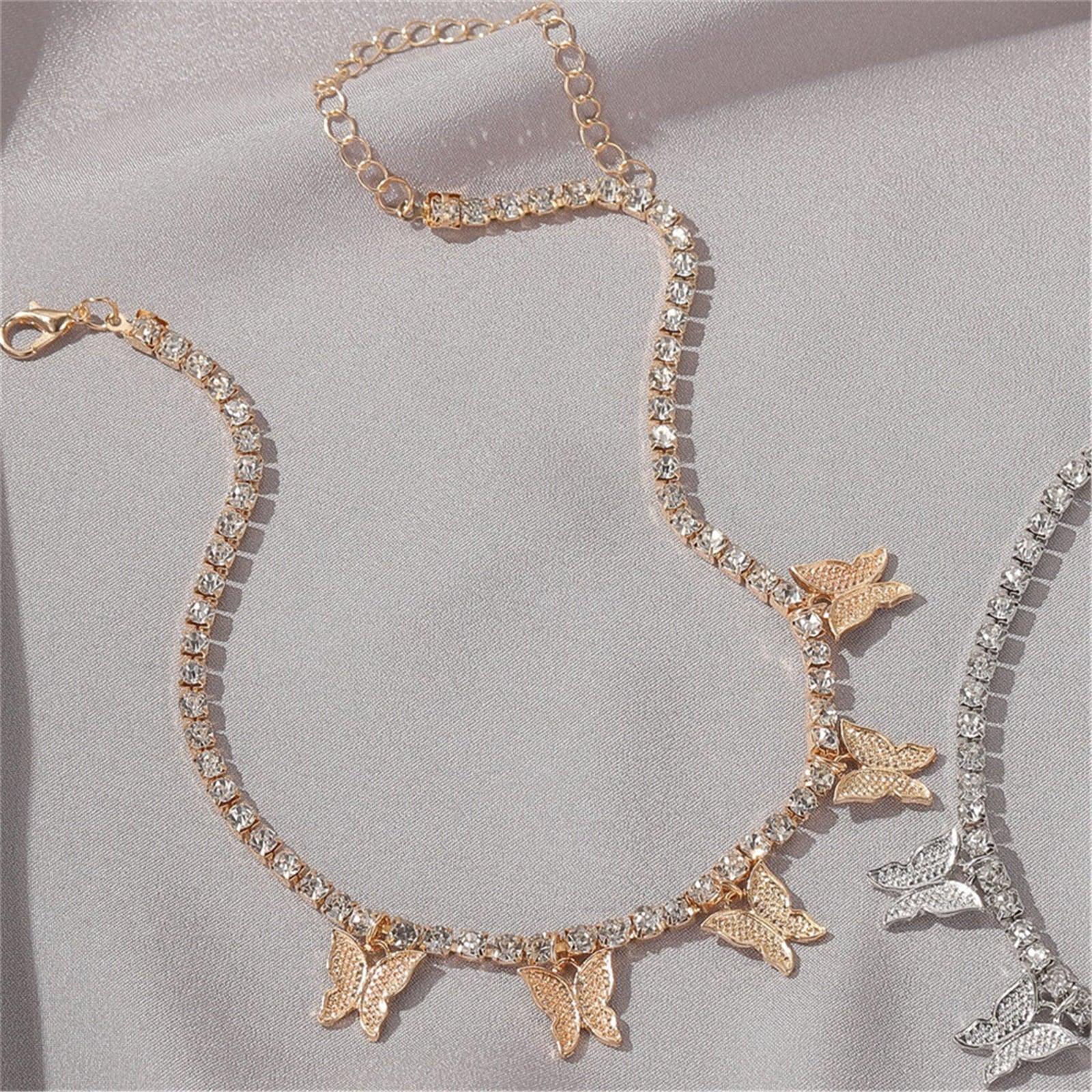 Korean Luxury Beautiful Style Gold Butterfly Pendant Necklace - Shineshe