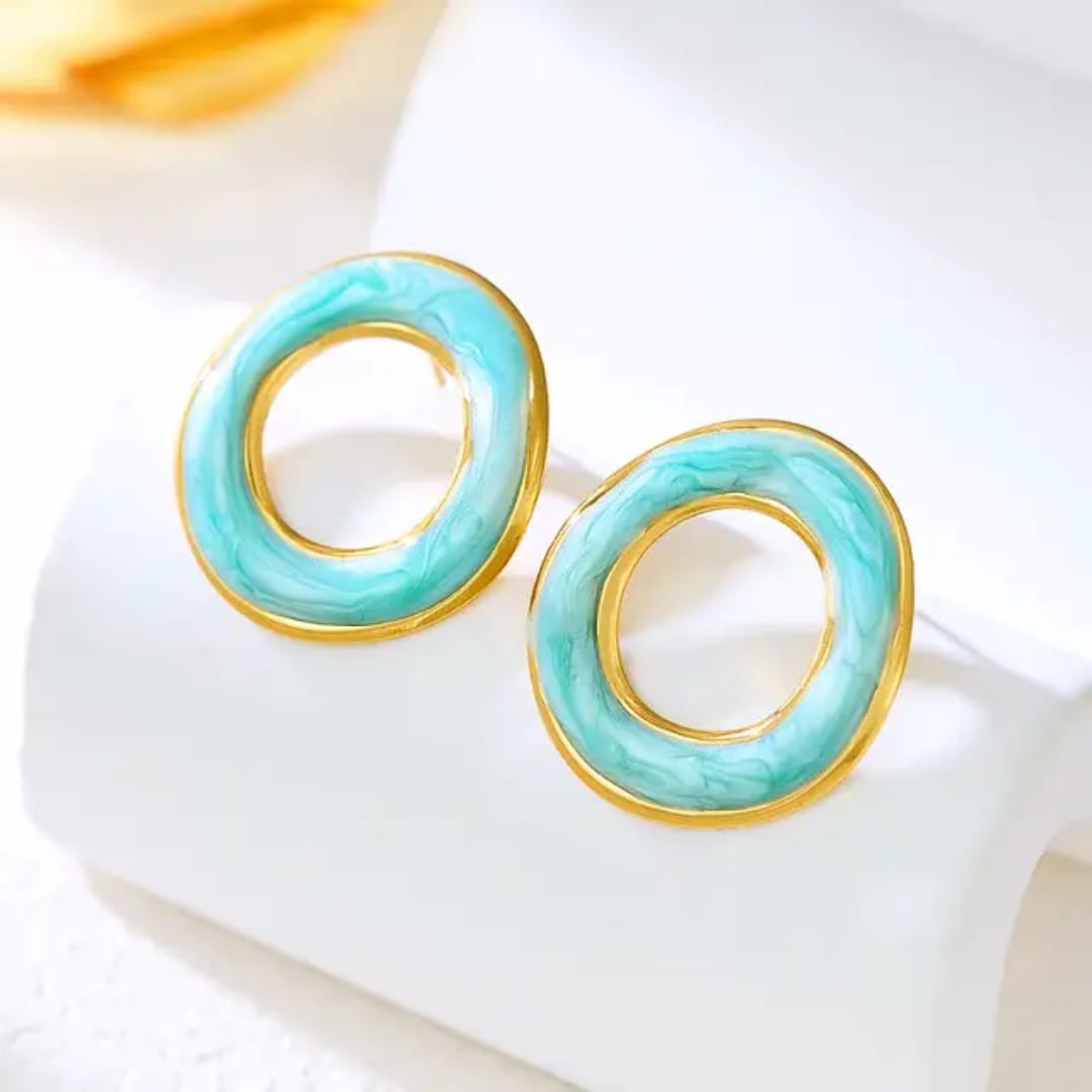 korean stylish anti tarnish circle earring