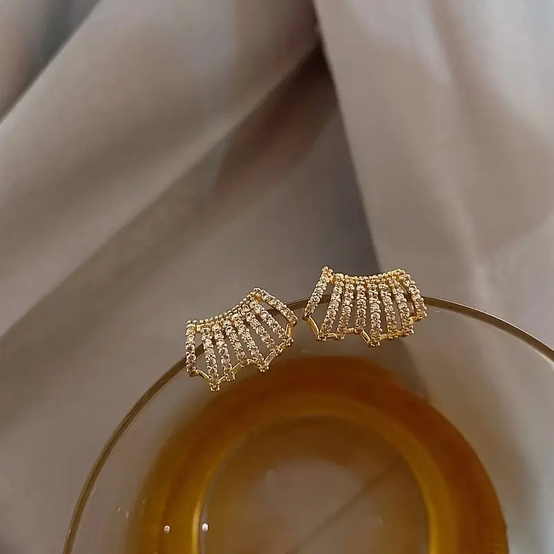 korean Elegant C-Shaped Zirconia Earring