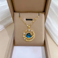 Twinkling Blue Starry Sky Zircon Beautiful Pendant