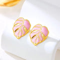 korean leaf anti tarnish earring