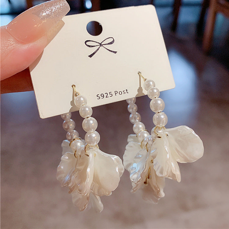 55258 Pearl Shell Drop Earring Fashion Party Korean Circle Dangle Earrings Female Jewelry for Woman