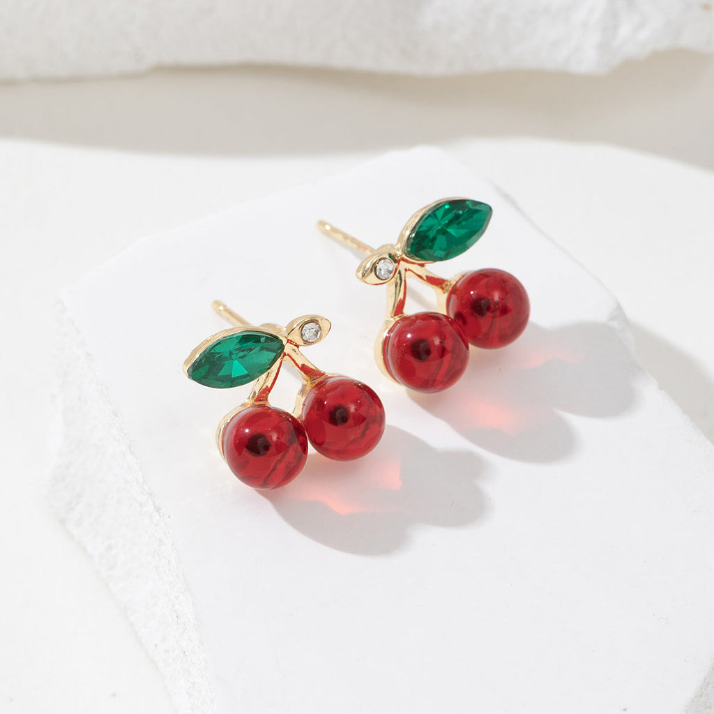 Korean beautiful red charm drom earring
