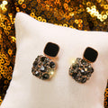 40188 Korean Black Stone Earring