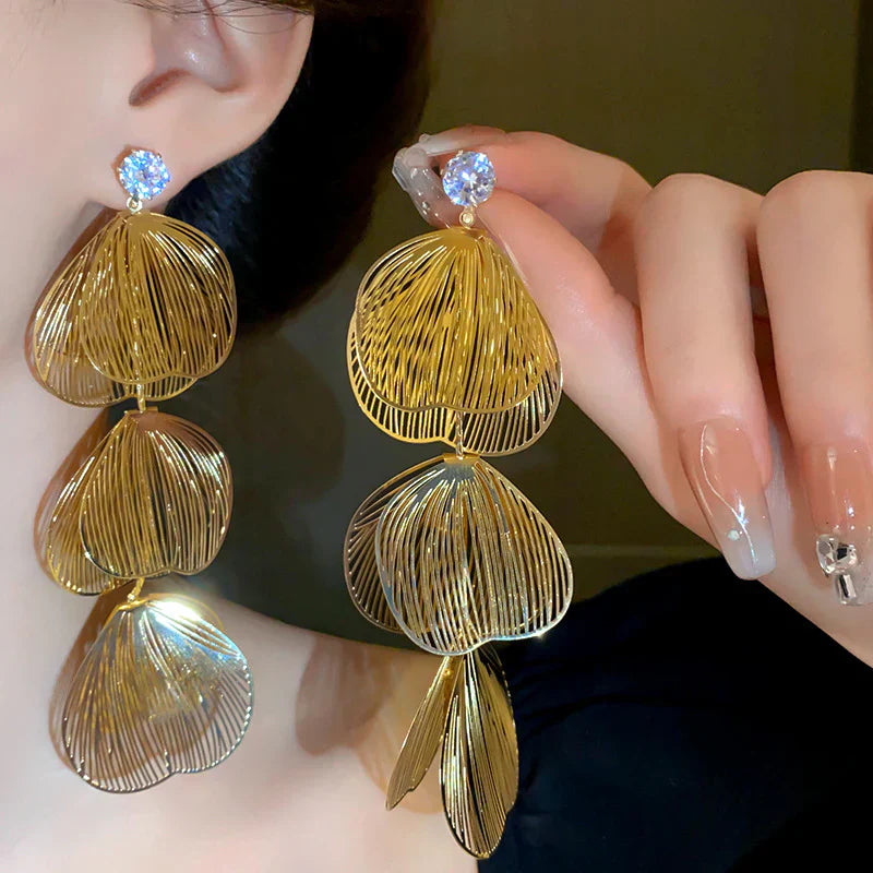 68510 gold long drop earring