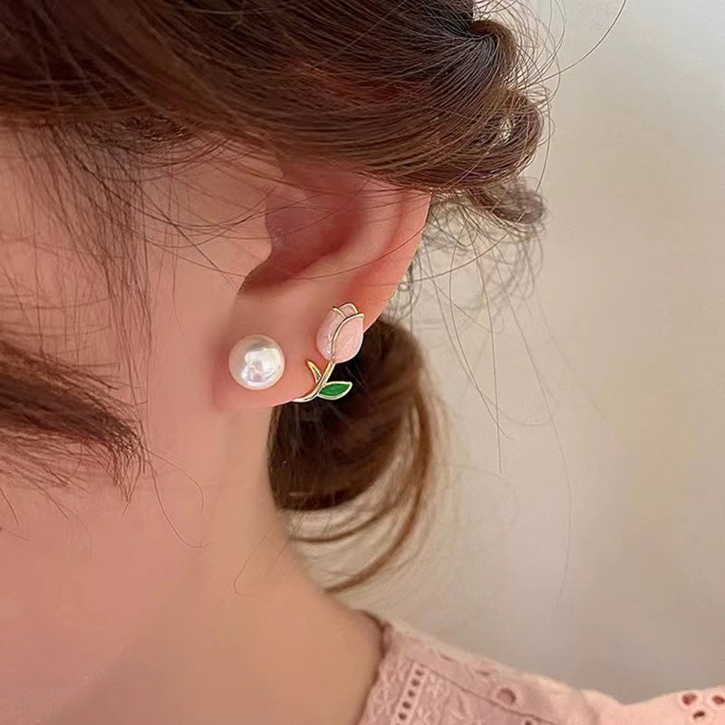 Korean Pink Lotus Beautiful Earring