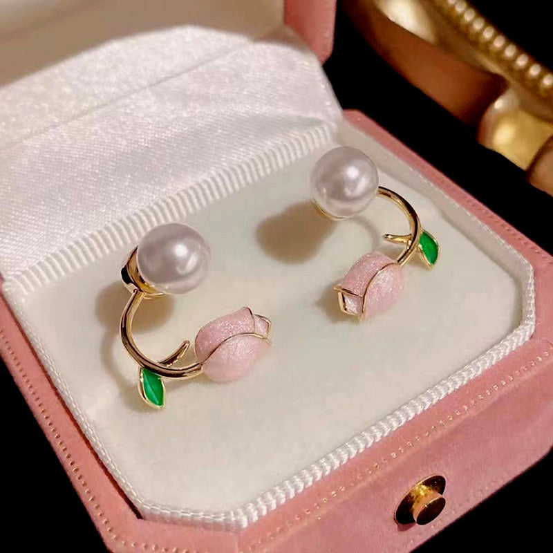 Korean Pink Lotus Beautiful Earring