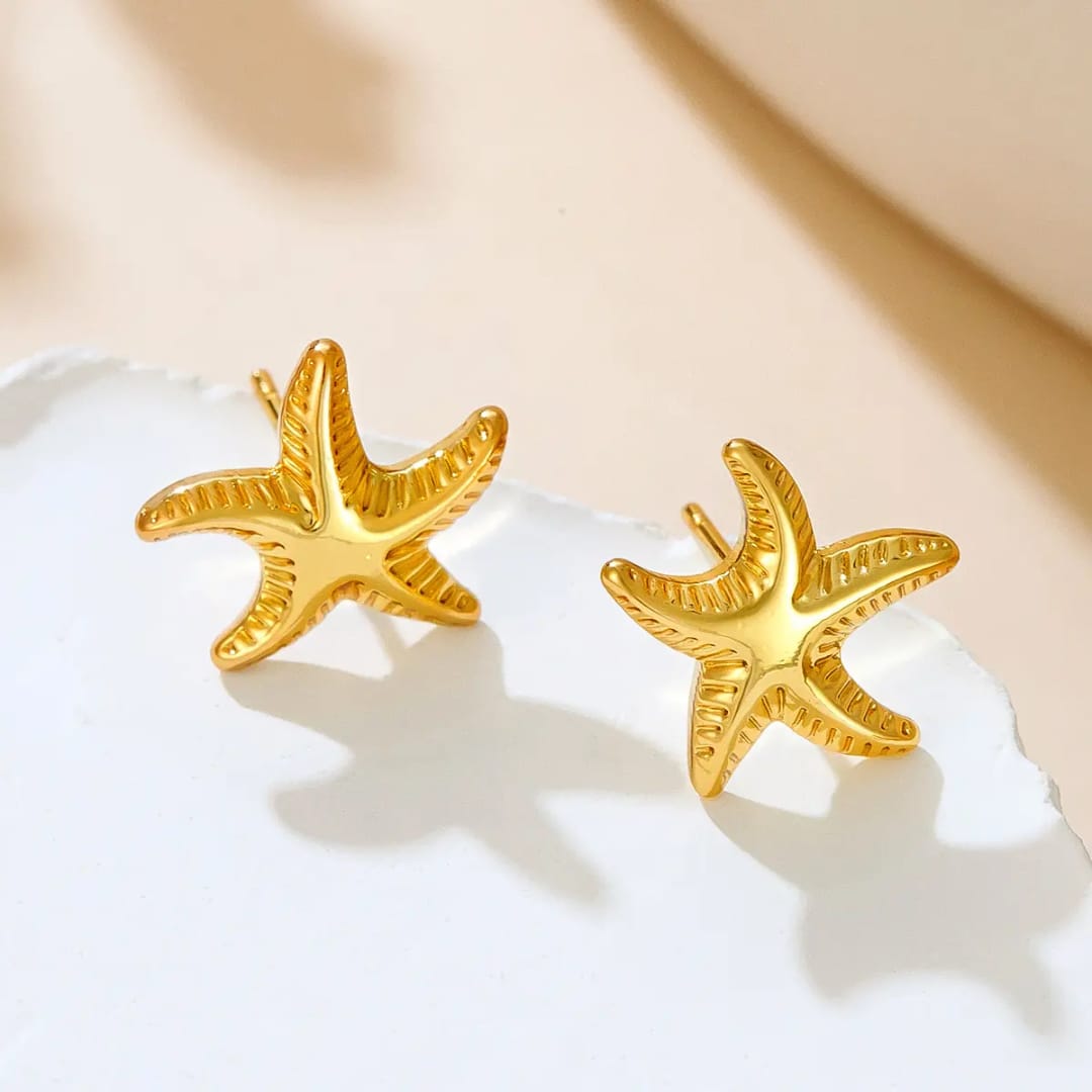 korean cute anti tarnish star earring