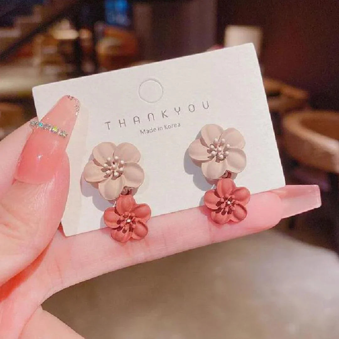 45904 Korean Double Flower Earring