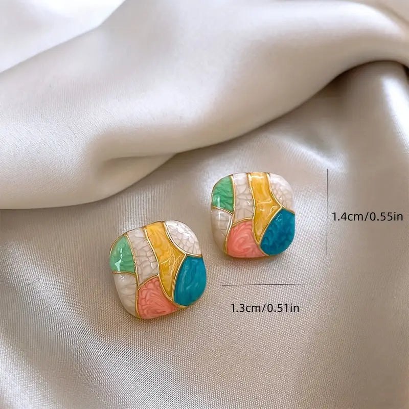 Koreanb Korean Luxurious Multicolor Stud Earring