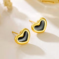 Korean cute heart anti tarnish earring