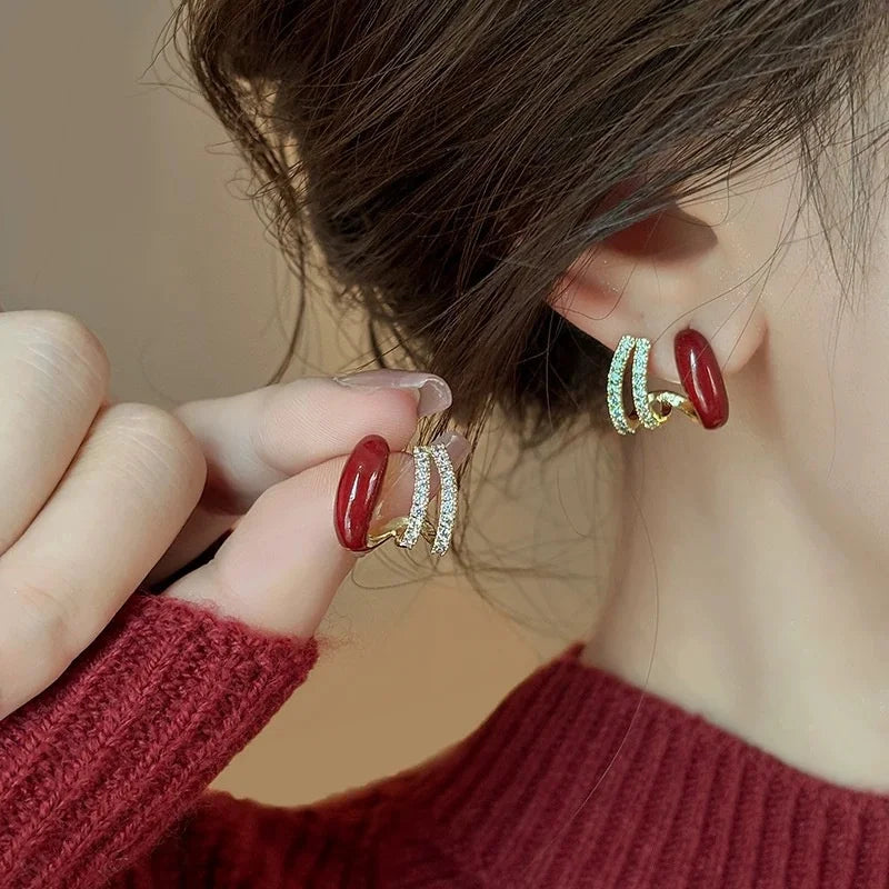 40204 red zirconia earring