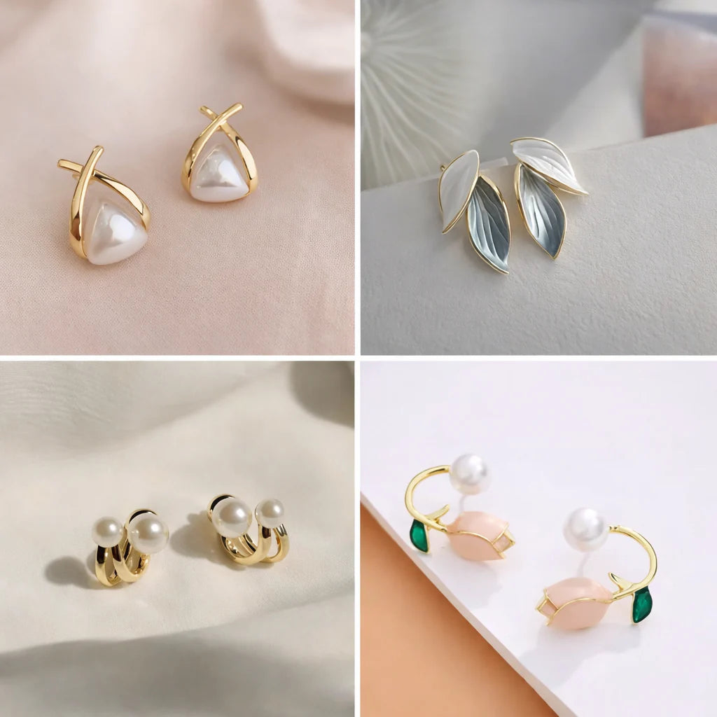 Combo Of 4 Korean Earring For Girls And Women